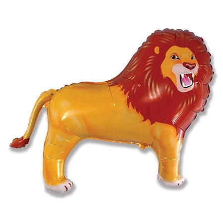 LOONBALLOON Animal Theme Balloons, 33 inch BIG LION LOON-LAB237-FM
